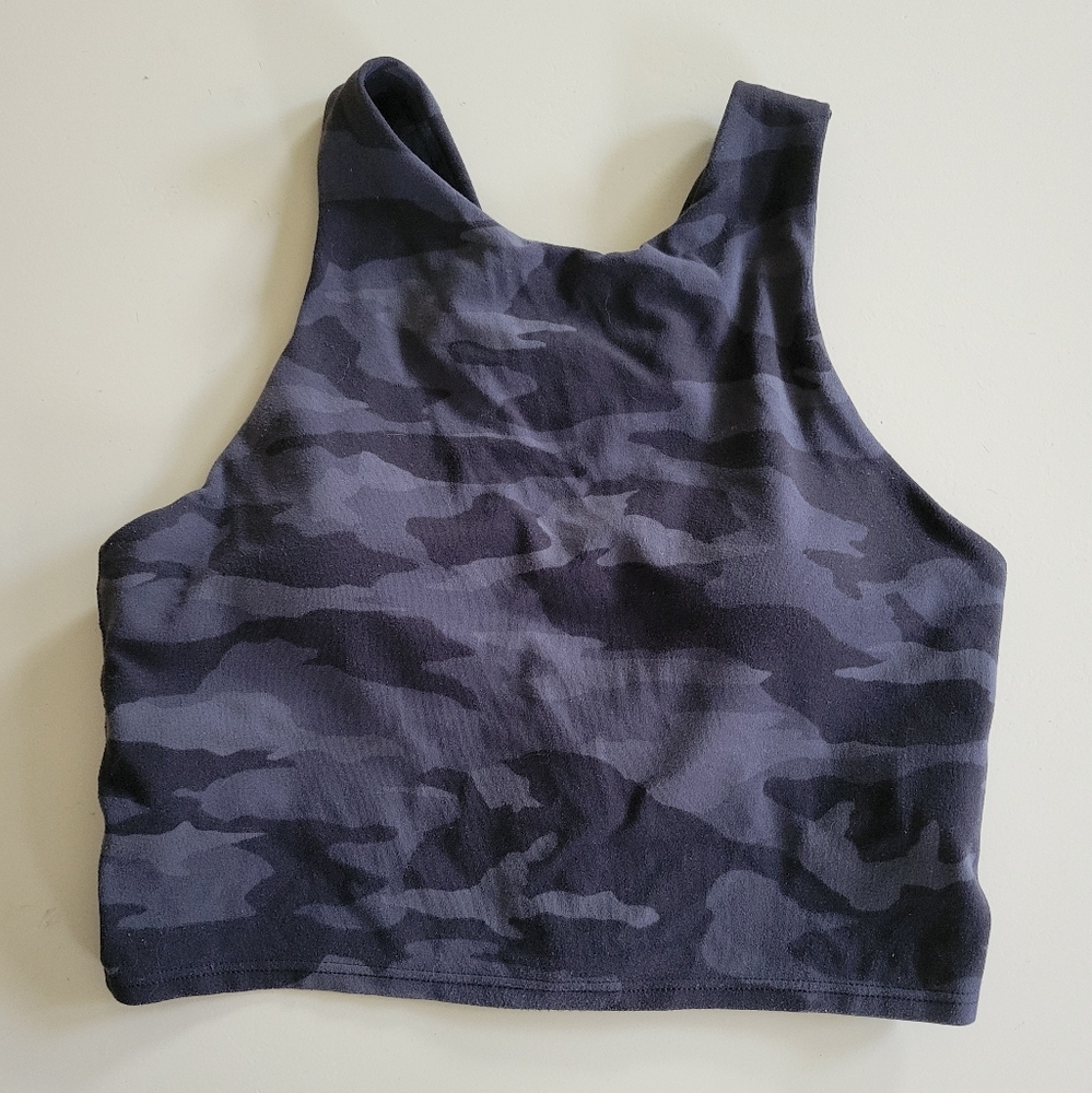 Athleta Camo High Neck Bra XS Padded Longline